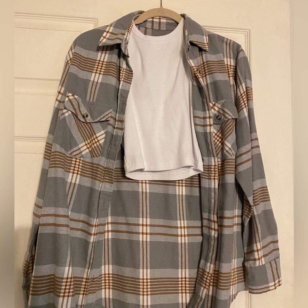 Combo Flannel and Crop top